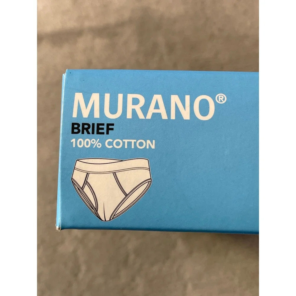 Murano Briefs 3 Pack Mens Small 28-30‎ 100% Cotton Black Grey Tagless